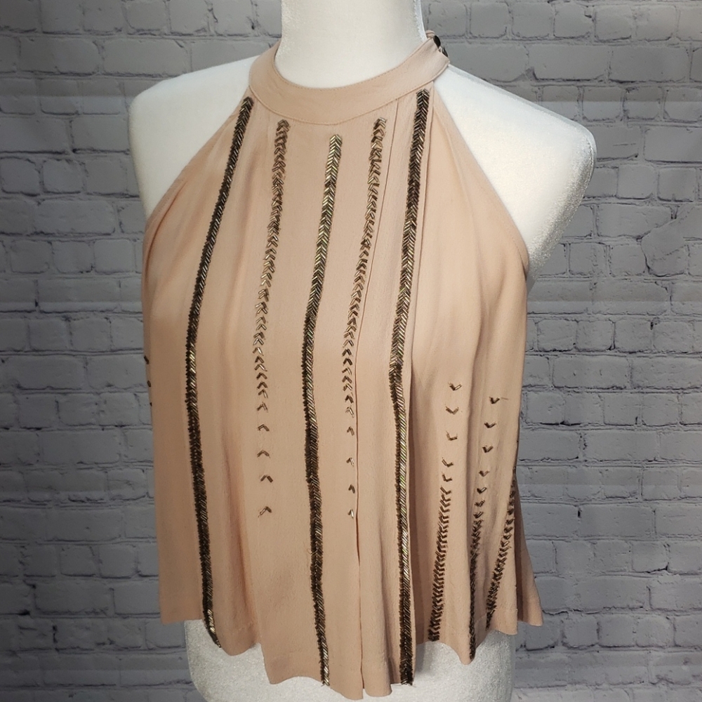 Free People Sleeveless Beaded Top XS